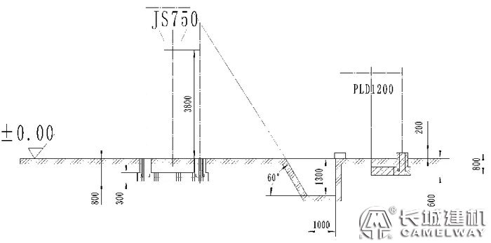js750攪拌機(jī)地基圖